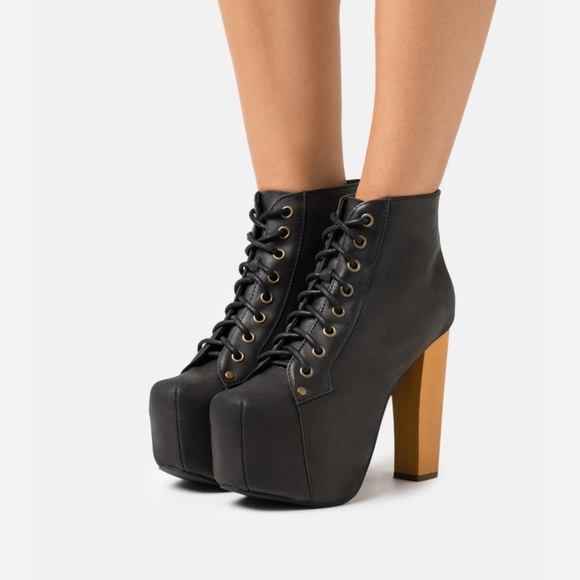 Jeffrey Campbell Shoes - JEFFREY Campbell Lita Leather Lace-Up Platform Ankle Boots EUR38 US7.5
